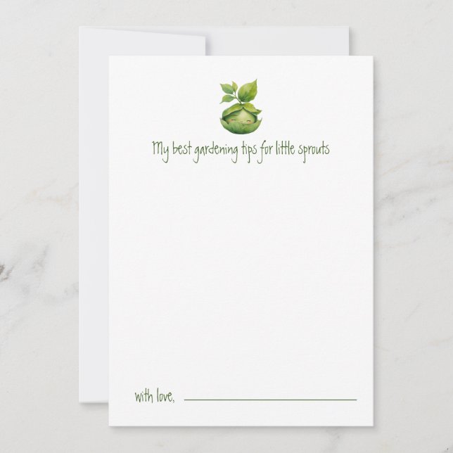 Green Custom Illustrated Nature Baby Shower Advice Holiday Card (Front)