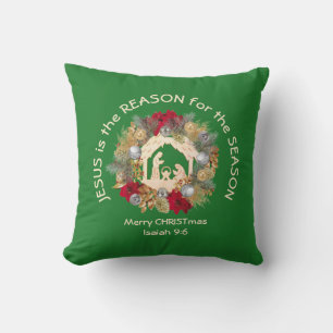 Green Custom JESUS IS THE REASON Cushion