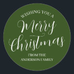 Green Custom Merry Christmas Stickers<br><div class="desc">More pretty Christmas products in the Little Bayleigh store!</div>