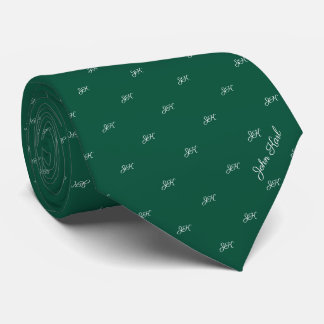 Green Custom Name Monogram Quote  Tie