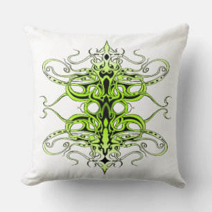 Green Custom Tribal Tattoo Design Cushion