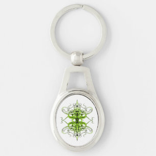 Green Custom Tribal Tattoo Design Key Ring