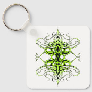Green Custom Tribal Tattoo Design Key Ring