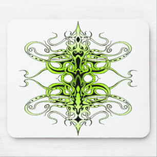 Green Custom Tribal Tattoo Design Mouse Mat