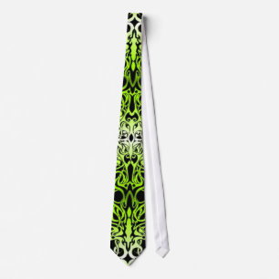 Green Custom Tribal Tattoo Design Tie