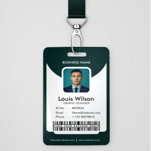 Green Customisable Employee ID Company Security Badge