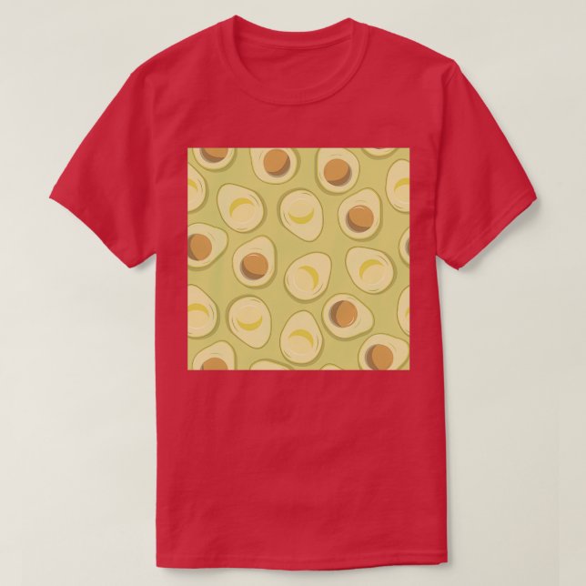 Green Cut Open Avocado Pattern Aesthetic T-Shirt (Design Front)