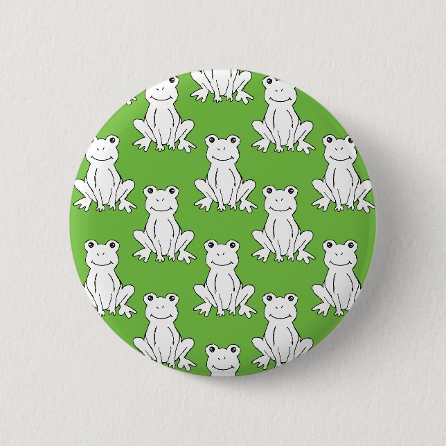 Green Cute Animal Pattern Cartoon Frog Pattern 6 Cm Round Badge (Front)