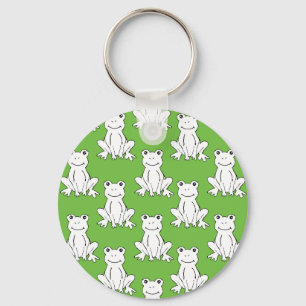 Green Cute Animal Pattern Cartoon Frog Pattern Key Ring