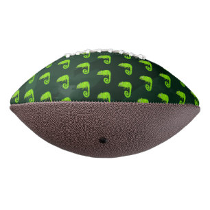 Green cute chameleon american football