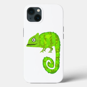 Green cute chameleon iPhone 13 case