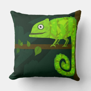Green cute chameleon cushion