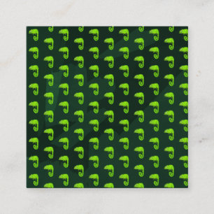 Green cute chameleon enclosure card