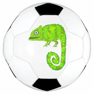 Green cute chameleon football