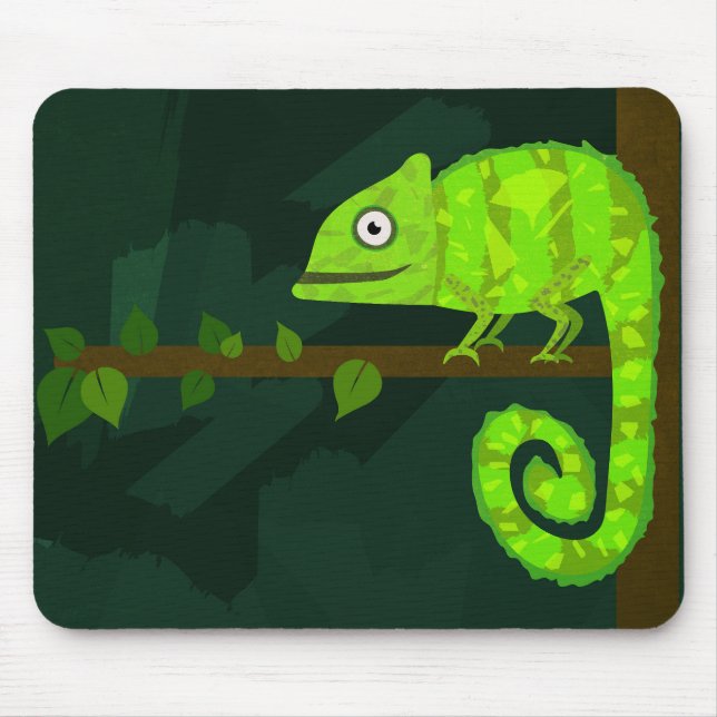 Green cute chameleon mouse mat (Front)