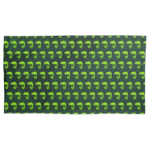 Green cute chameleon pillowcase