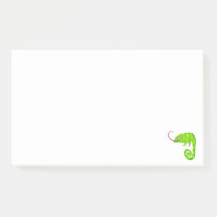 Green cute chameleon post-it notes