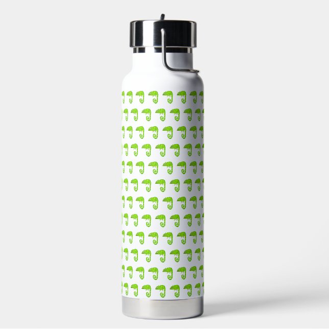 Green cute chameleon water bottle (Left)