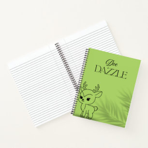 Green Cute Deer Notebook – Doedazzle Brand Logo