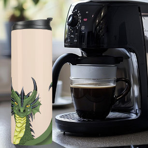 Green Cute Dragon Portrait Peach Fantasy Thermal Tumbler