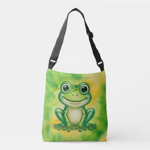 Green cute frog crossbody bag
