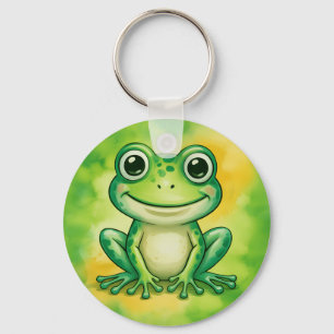 Green cute frog key ring
