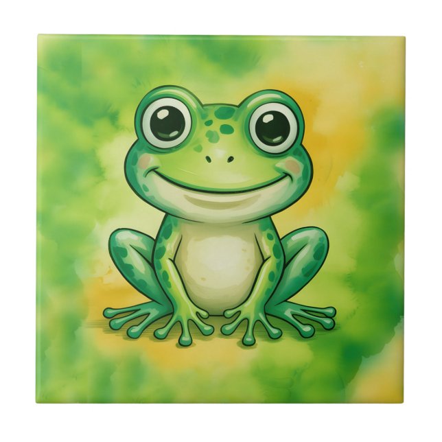 Green cute frog tile (Front)