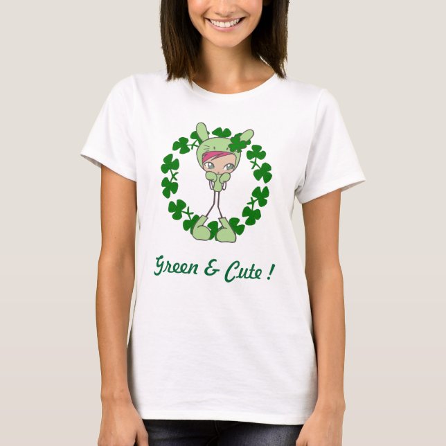 Green & Cute ! T-Shirt (Front)