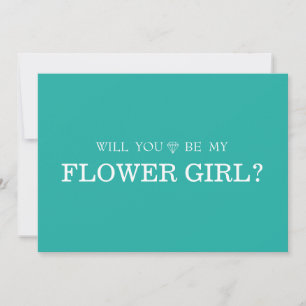 Green Cute Will You Be My Flower Girl Invitation