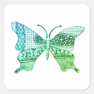 Green Cute Zen Butterfly Sticker
