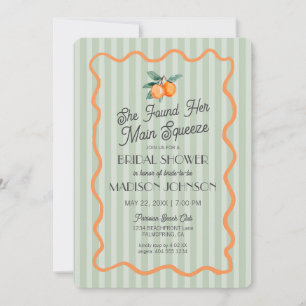 Green Cutie Main Squeeze Citrus Bridal Shower Invitation