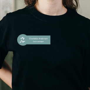 Green cyan business logo employee name tag