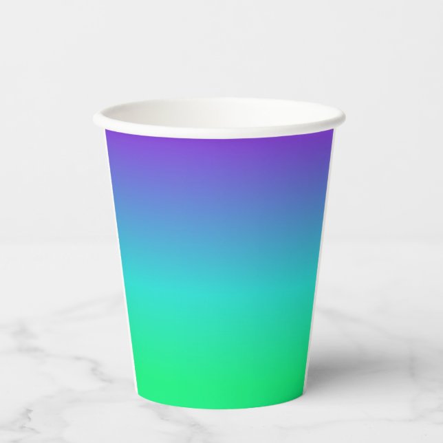 Green Cyan Purple Sorbet Spring Paper Cup (Front)