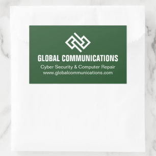 Green Cyber Technology Computer Company Custom Rectangular Sticker