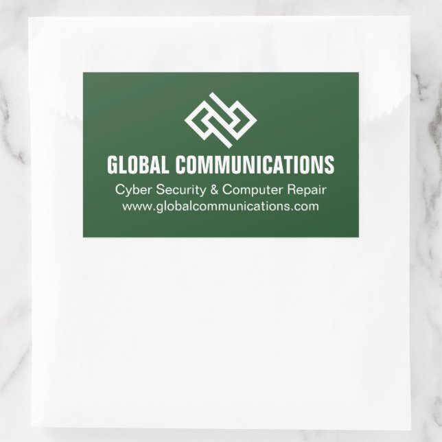 Green Cyber Technology Computer Company Custom Rectangular Sticker (Bag)