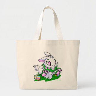 Green Cybunny racing through neggs Large Tote Bag