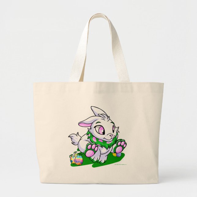 Green Cybunny racing through neggs Large Tote Bag (Front)