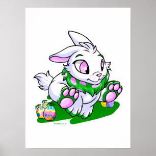 Green Cybunny racing through neggs Poster
