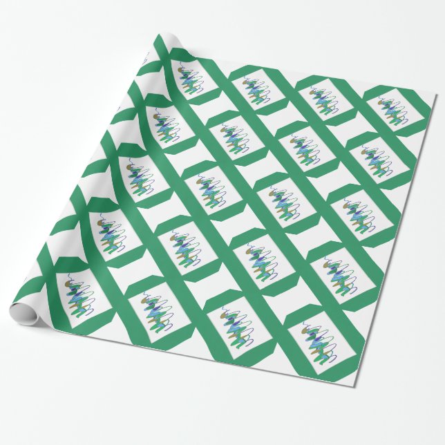 Green Cyclone Wrapping Paper (Unrolled)