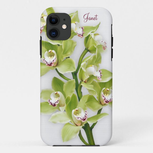 Green Cymbidium Orchid Floral iPhone 5 Case (Back)