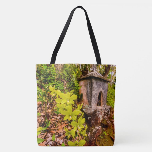 Green Cymbidium Orchids, Kauai, Hawaiian Beach Bag (Front)