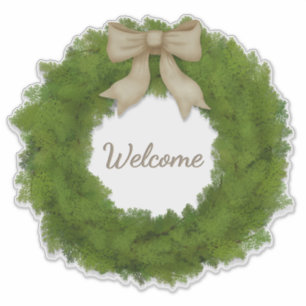 Green Cypress Wreath With Bow Custom Name or Tex