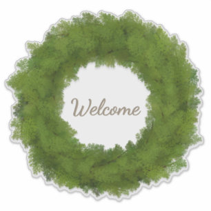 Green Cypress Wreath With Custom Name or Text