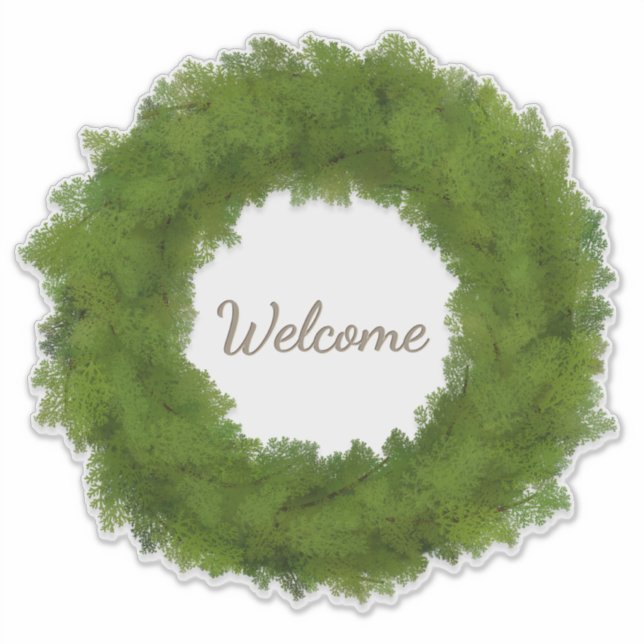 Green Cypress Wreath With Custom Name or Text (Front)