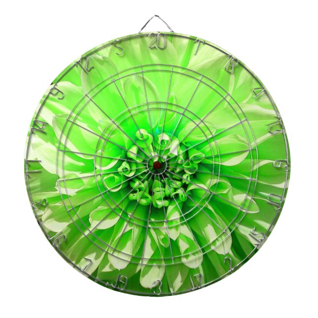 Green Dahlia Flower Dartboard (Front)