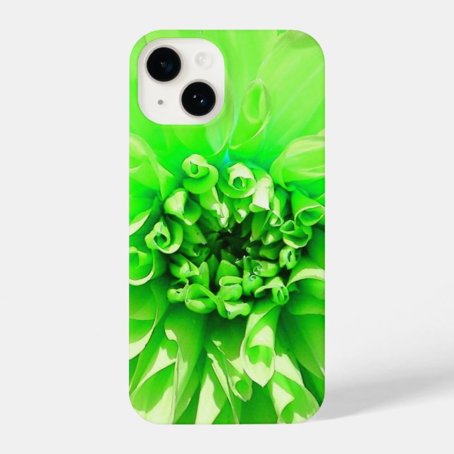Green Dahlia Flower iPhone Case (Back)
