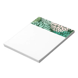 Green Dahlia Flowers Nature Lover Gardener Notepad