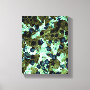 Green Daisies Abstract Modern Design Canvas Print