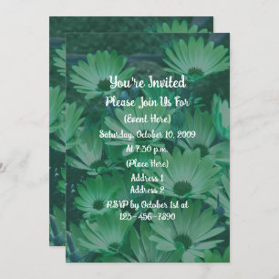 Green Daisies Floral Invitation
