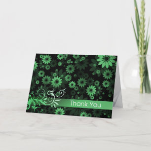 Green Daisies Thank You Card